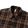 thumbnail image 5 of Gamivast Plaid Shirts for Men-Oversized Long Sleeve Button Down Shirt with Pockets Fall Collared Flannel Shirts Fall Jackets Brown XXL, 5 of 7