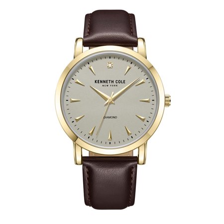 Kenneth Cole New York Men's Watch With Diamond and Leather Band KCWGA2271302