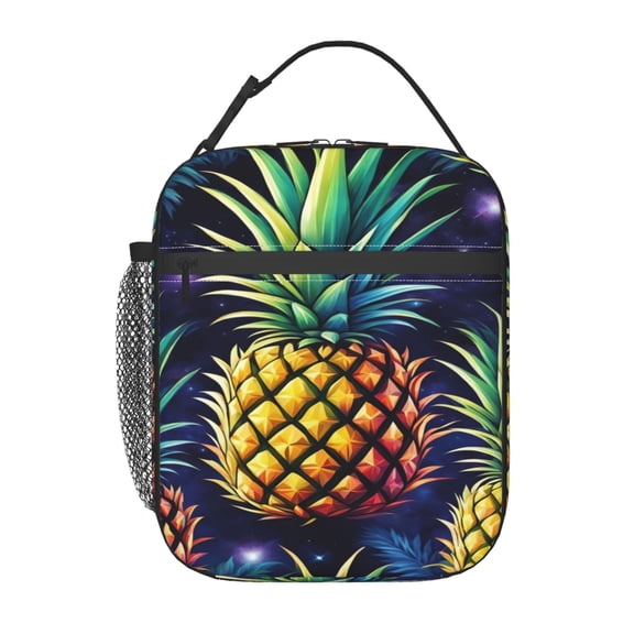 Pineapple Lunch Bag for Office Women – Stylish Thermal Insulated Tote with Shoulder Strap, Lightweight for Work or Travel