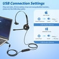 thumbnail image 4 of RVP+ Auriculares con Cancelación de Ruido con Conector USB con Micrófono, Auriculares de un Solo Oído con Micrófono, Auriculares para Centro de Llamadas para Laptop - Negro (RVP-HS100-1), 4 of 5