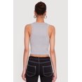 thumbnail image 5 of Women's Seamless Zip Front Ribbed Knit Tank Top, 5 of 5
