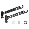 thumbnail image 4 of Wall Mounted Clothes Hanger with Swing Arm, Laundry Room Dryer Rack, Folding Valet Hook, Sturdy Hanging, Foldable 180°Rotation, Solid Aluminum (2-Pack, Black), 4 of 7
