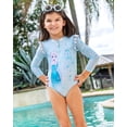 thumbnail image 2 of Disney Frozen Elsa Half Zip One Piece Bathing Suit UPF 50+ Toddler to Little Kid, 2 of 5