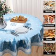 thumbnail image 4 of Mantel Granbey 152 cm Redondo con Copos de Nieve Azul y Blanco para Invierno, 4 of 8