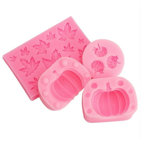 

3Pcs/Set Pumpkin Mold 3D Silicone Fondant Cake Mold Baking Mold for DIY Cake Decorating
