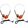 thumbnail image 1 of wonima11 2Pcs Orange Retro On-Ear Headphones,Wired Stereo Headphones, Walkman Headphone, Lightweight Portable Headphone with Adjustable Headband, Electronics, and Earbuds, 1 of 1