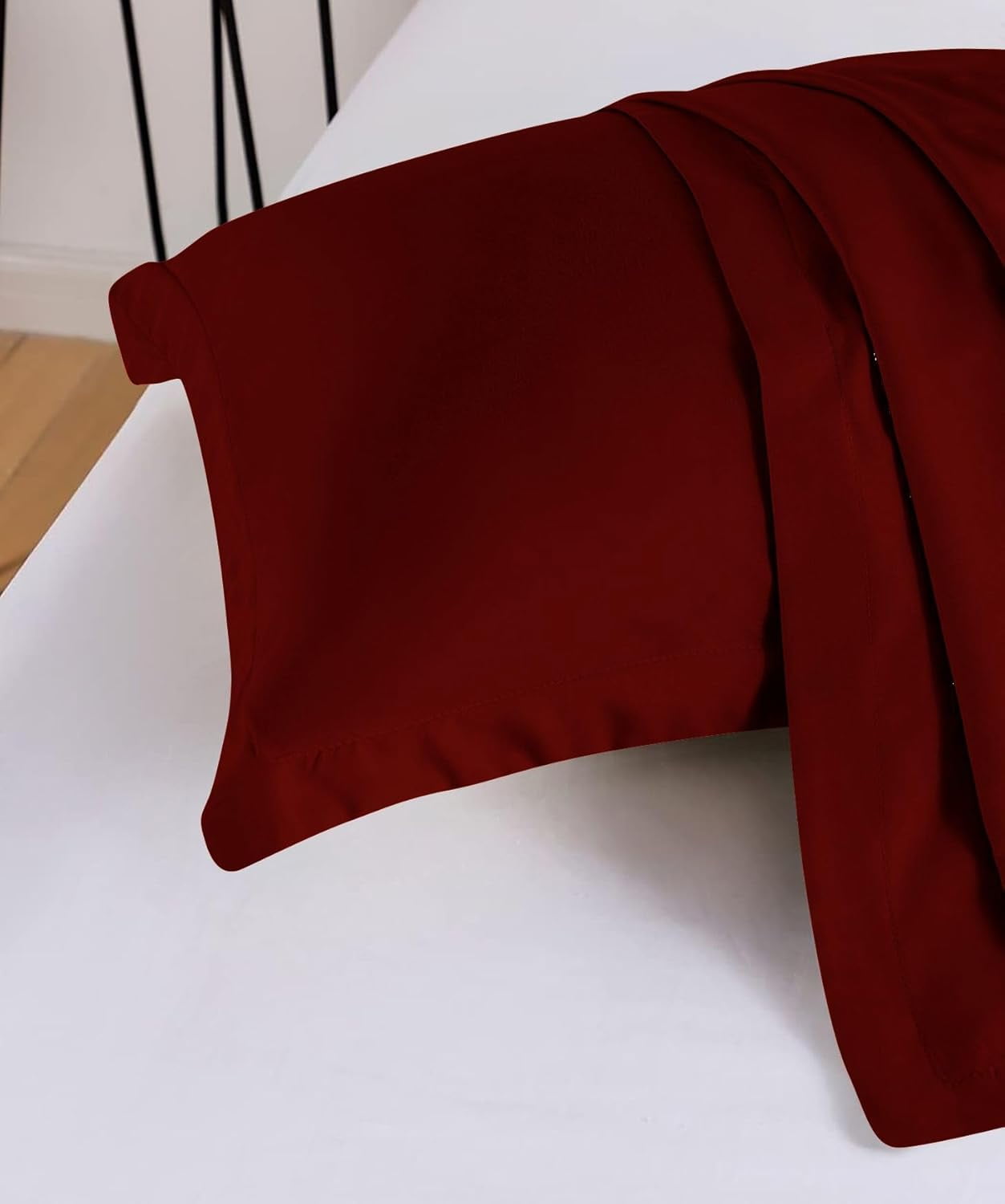 3 Piece Luxury Thicker Pattern Comforter Set, 800 TC, 100% Egyptian Cotton, Twin/Twin XL Size Burgundy Solid Color