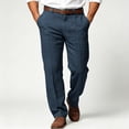 thumbnail image 2 of Akiihool Casual Mens Pants Men's Vintage Classic Fit Stretch Twill Pants Navy,L, 2 of 4