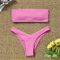 thumbnail image 2 of Cathalem Bikini Sets for Women 2 Piece Swimwear Cheeky Solid Lace up Bathing Suits (Pink,S), 2 of 4