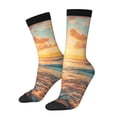 thumbnail image 1 of Lukts Tropical Sunset Beach Scene Pattern Womens Crew Soft Moisture-wicking Socks,Moisture Control Crew Socks,Mid Calf Socks, 1 of 6
