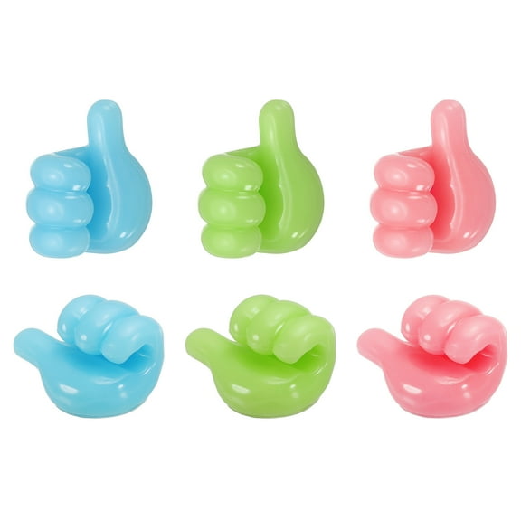 6 Pcs Cord Holders Cable Clips Nightstand Wire Organizer Desk Blue, Green, Pink