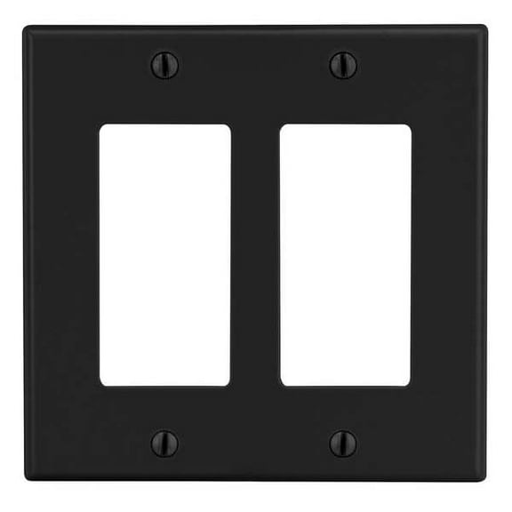 Hubbell Wiring Device-Kellems Rocker Wall Plate,Black P262BK