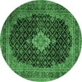 thumbnail image 1 of Ahgly Company Indoor Round Medallion Emerald Green Traditional Area Rugs, 8' Round, 1 of 4