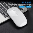 thumbnail image 4 of HXSJ M90 Dual Mode Wireless Mouse BT5.0 2.4G Optical Mouse Ergonomic Rechargeable Mice 1600DPI(Grey), 4 of 8