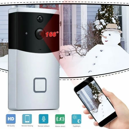 Smart Video Wireless Wifi Doorbell Anti-Theft APP Control Ring Night Vision Home Security Doorbell With Indoor Chime Free Cloud Service Two-Way Audio PIR