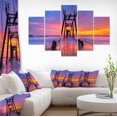 thumbnail image 1 of Discarded Wooden Bridge at Sunset - Pier Seascape Canvas Art Print, 1 of 3