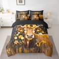 thumbnail image 2 of Homewish Country Floral Sunflower 7pcs Bedding Comforter Set,Highland Cattle Queen Bedding Sets,Rustic Farmhouse Cabin Queen Sheet Sets For Kids,Breathable Home Decor Reversible, 2 of 8