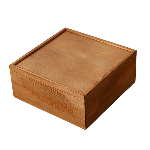 Caja de almacenamiento de madera con tapa deslizante para guardar fotos y recuerdos, multiusos para bodas. 225 cm x 225 cm x 10 cm