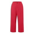 thumbnail image 4 of Yubnlvae Womens Casual Pants - Elastic Waist Pockets for Daily Wear Red XL, 4 of 5