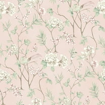 NuWallpaper Chinoiserie Garden Pink Peel and Stick Wallpaper