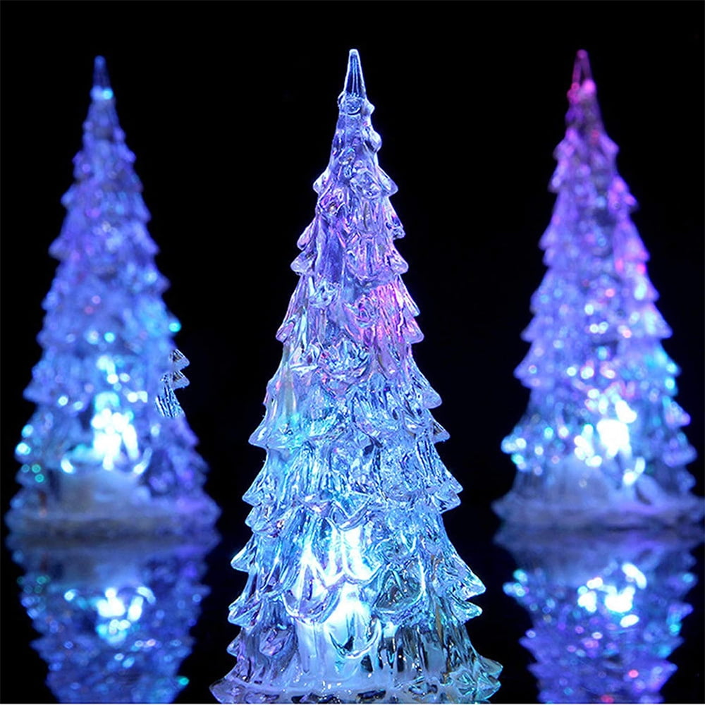 3 Pcs Lighted Christmas Tree, Colorful LED Acrylic Night Light