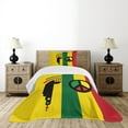 thumbnail image 3 of Ambesonne Rasta Quilted Bedspread Set 2 Pcs, Reggae Music Peace, Twin Size, Red Green Yellow, 3 of 6