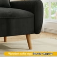 thumbnail image 6 of Walsunny 47" Loveseat Couch Sofa, 2-Seat Fabric Upholstered Sofa with 2 Removable Pillows, Love Seat Couch, Wood Leg, Black, 6 of 9