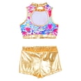 thumbnail image 4 of iiniim Kids Girls Shiny Sequins Hip-hop Jazz Dance Costumes Crop Top with Bottoms Set, 4 of 7