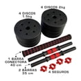 thumbnail image 2 of Set de pesas de vinil de 15 kg con barras Athletic Works WMW-7943-15KG, 2 of 4