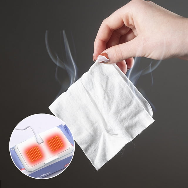Fiudx Calentador de Toallitas Húmedas para Bebé, Control de Temperatura Constante, Puerto Usb, Portátil para Viajes En Familia, Efecto Hidratante Cálido, Adaptador para Coche Incluido, Compatibilidad