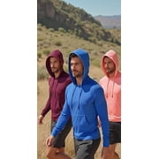INGEAR Mens Lightweight SPF 50+ UV Protection Hoodie, Long Sleeve Rashguard with Pocket, Shark Camo Red , L