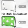 thumbnail image 5 of Exercise Equipment Soozier 8 x 3ft Soccer Goal Target Goal 2 in 1 Design Indoor Outdoor Backyard with All Weather Polyester Net Best Gift,Home Gym Equipment, 5 of 10
