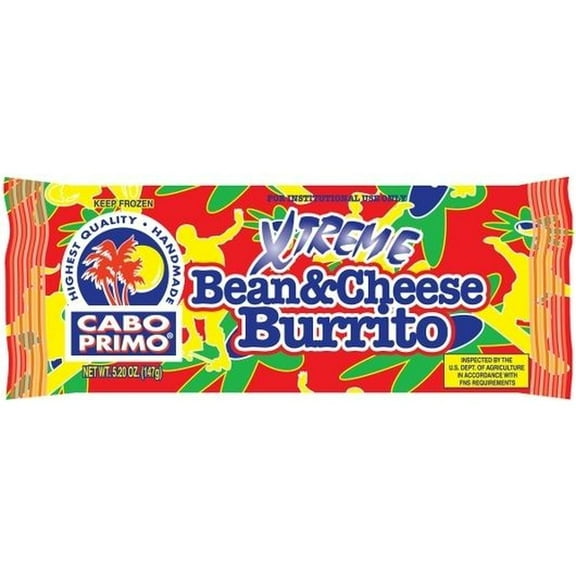 Cabo Primo Extreme Whole Grain Bean and Cheese Burrito, 5.2 Ounce -- 96 per case