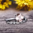 thumbnail image 3 of Glaring Staggering Ring 1.50 Carat Morganite Engagement Ring Solid 10K Rose Gold Round Cut Gemstone Promise Ring Bridal Ring Set, 3 of 5