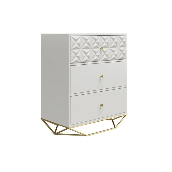 CosmoLiving by Cosmopolitan Blair 3 Drawer Dresser, White