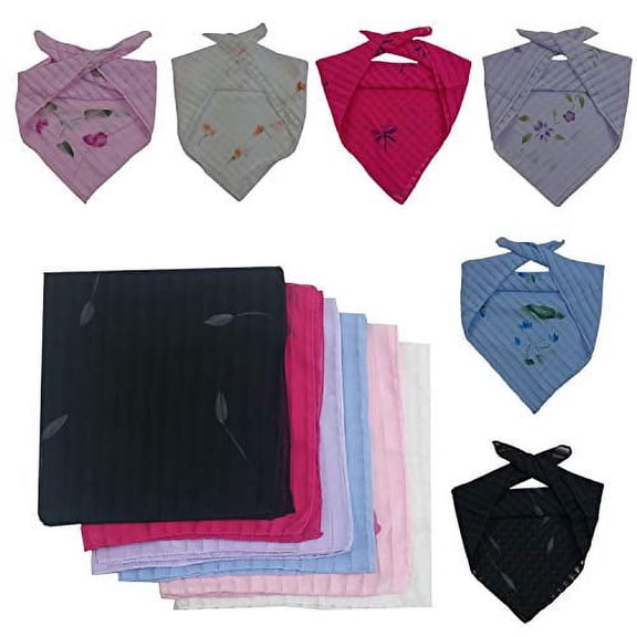 6 Square Scarf Head Wear Face Mask Neckerchief For Women Girl Color Assorted