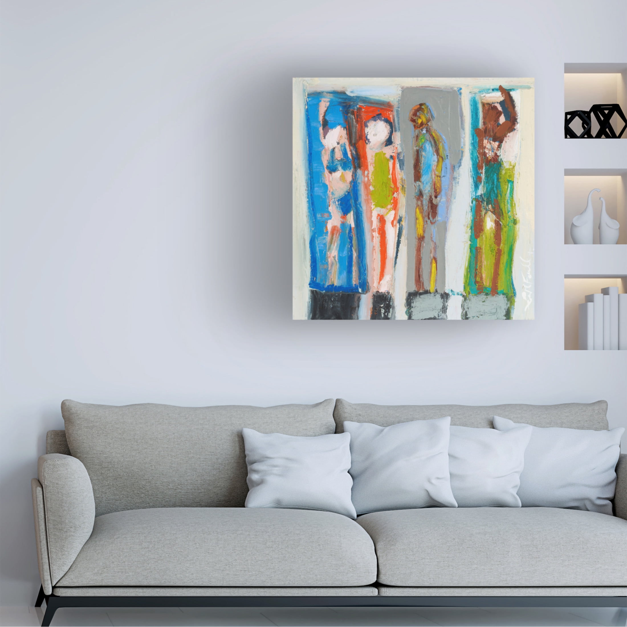 Canvas Wall Art - Erin McGee Ferrell 'Beach Sunbathers VII' Wall Art for Living Room, Bedroom, or Office Décor by Trademark Fine Art - 24 x 24 Inches
