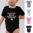 thumbnail image 4 of Body De Bebé Canastilla Onesies Para Niños Pequeños Niñas Niños Camiseta De Manga Corta Con Estampado De Letras Mono Mameluco Negro Odeerbi LM103-2235, 4 of 4