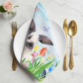 thumbnail image 2 of Spring Easter Cloth Napkins, Blue Botanical Tulip Rabbit Butterfly Washable and Reusable Dinner Napkins Set of 4, Table Napkin for Kitchen Party Birthday Wedding Hotel Housewarming 20"x20", 2 of 9