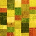 thumbnail image 1 of Ahgly Company Machine Washable Indoor Square Patchwork Yellow Transitional Area Rugs, 8' Square, 1 of 4