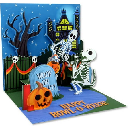 Up With Paper Skeletons Pop-Up Halloween Card