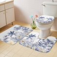 thumbnail image 2 of Blue Yellow Palm Tree Bath Mat 3 Piece Bathroom Rug Set, Summer Botanical Tropical Non Slip Bath Rug Contour Mat and Toilet Lid Cover, Absorbent Shower Mats Soft Bath Rugs and Mats Sets, 2 of 8