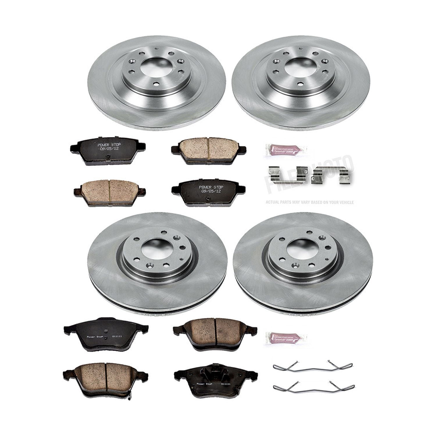 Power Stop Front and Rear Stock Replacement Brake Pad and Rotor Kit KOE4092