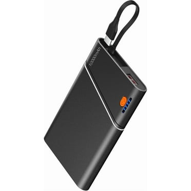 Portable Charger Power Bank, 10000mAh 22.5W PD Super Fast Charging Powerbank with Built-in USB C in&Out Cable, Slim External Phone Battery Pack for iPhone 16/15/14 iPad Samsung S24 Android