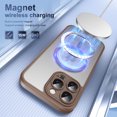 thumbnail image 6 of ELEHOLD Case For iPhone 16 Pro Max Frosted Semi-Transparent Shockproof Case Magnetic Rugged Cover, MagSafe Compatible, Support magnetic car mount, Lens Protection, Desertgold, 6 of 9