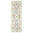 thumbnail image 1 of Washable Floral Boho Runner Rug - Non-Slip Low Pile, Mark Resistant, Soft Modern Accent Carpet for Hallway, Kitchen, Entryway - Beige, 2x6ft (61x183cm), US Version, 1 of 8