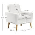 thumbnail image 3 of Teddy Sherpa Arm Chair Modern Accent Single Sofa Comfy Upholstered Club Chair Living Room, White, 3 of 9