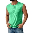 thumbnail image 2 of Yifymode Tank Tops Men Sleeveless Henley Tank Tops Casual Loose Fit Distressed Washed Shirts Vintage Lightweight Solid Tees, 2 of 5