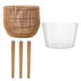 thumbnail image 6 of Casafield Floor Planter with Wood Legs in Natural, Planter Basket with Stand, Large Plant Pot Cover with Liner, 6 of 7