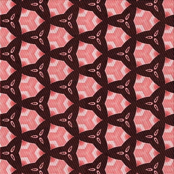 Ahgly Company Machine Washable Indoor Square Transitional Red Area Rugs, 5' Square